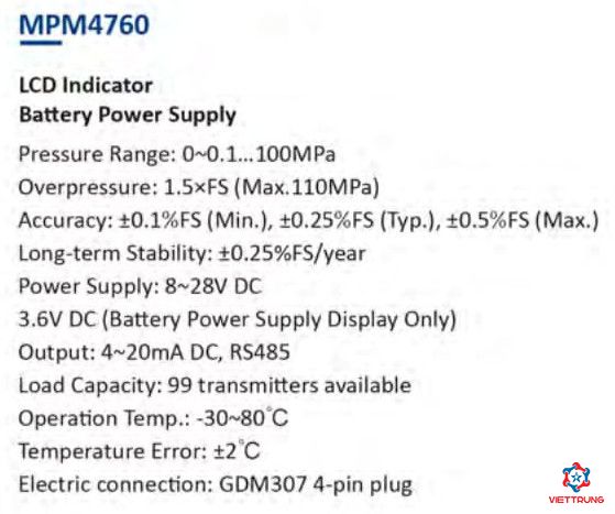 Pressure Transmiter MPM4760