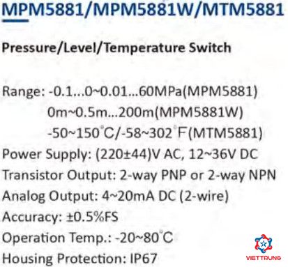 Switch MPM5881/MPM5881W/MTM5881