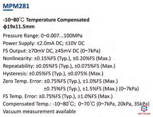 Pressure sensor MPM281