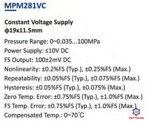 Pressure sensor MPM281VC