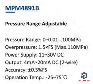 Pressure sensor MPM4891B