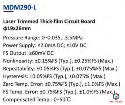 Differential Pressure Sensor MDM290-L