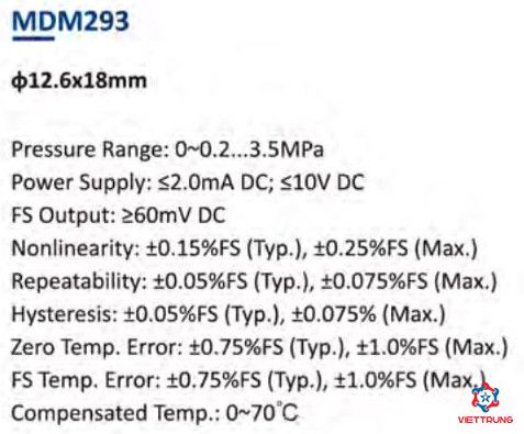 Differential Pressure Sensor MDM293