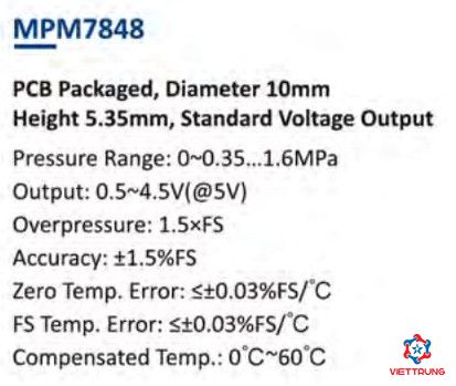 Piezoresistive Pressure Sensor MPM7848