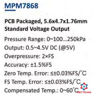 Piezoresistive Pressure Sensor MPM7868